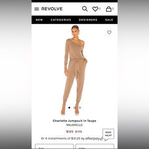 XS Taupe MAJORELLE jumpsuit